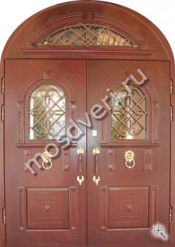 Арочная входная дверь с ковкой ВДА-76 - купить от производителя Мосдвери Арочная входная дверь с ковкой ВДА-76