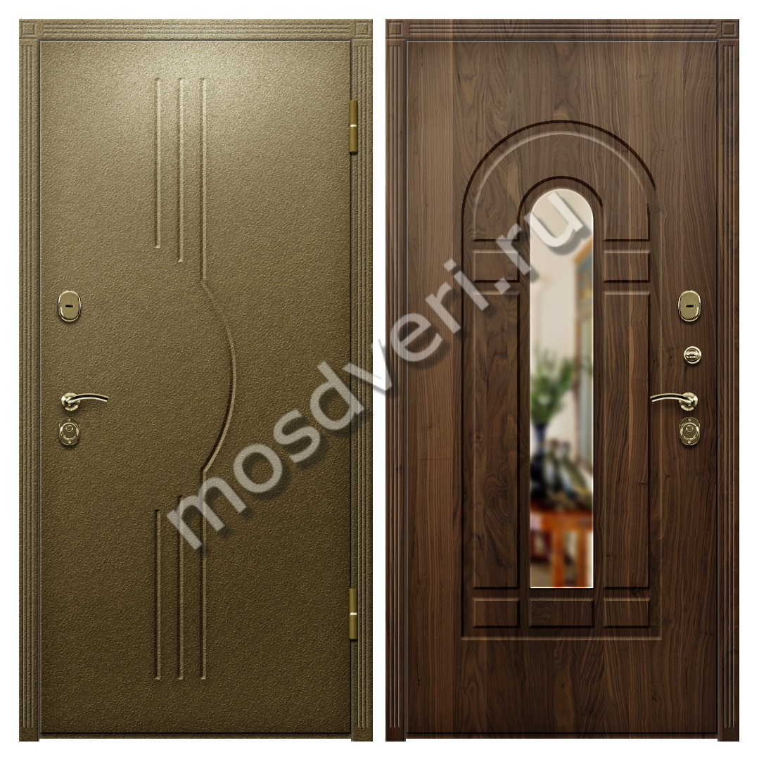 Квартирная входная металлическая дверь с зеркалом и шумоизоляцией МДФ+порошок - купить от производителя Мосдвери Квартирная входная металлическая дверь с зеркалом и шумоизоляцией МДФ+порошок