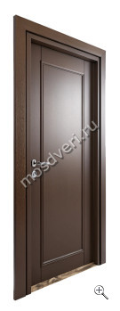 Дверь входная металлическая коричневая с наличниками под дерево КДВ-003 - купить от производителя Мосдвери Дверь входная металлическая коричневая с наличниками под дерево КДВ-003