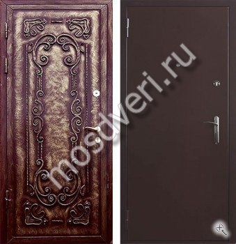Металлическая дверь с порошковым напылением, ковкой и патиной - купить от производителя Мосдвери Металлическая дверь с порошковым напылением, ковкой и патиной